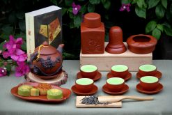 Ấm chén tử sa phù dung tách lót